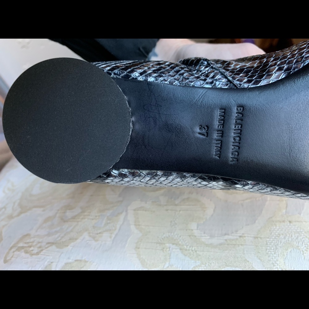 Balenciaga Oval Leather Python Booties - Picture 7 of 9